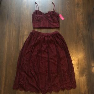 Crop top and skirt set